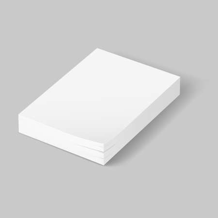 Stack of blank papers. Illustration on grey backgroundのイラスト素材