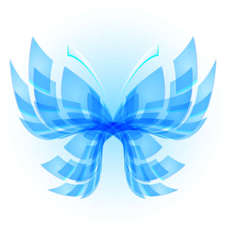 Blue Butterfly. Abstract Illustration on white backgroundのイラスト素材