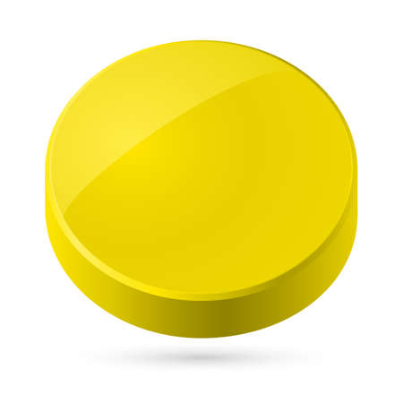 Illustration of yellow disk isolated on white background.のイラスト素材