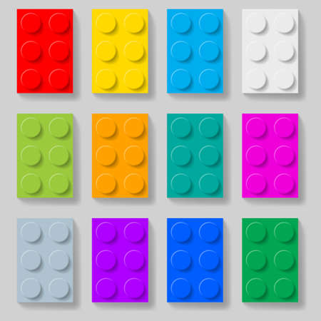 Set of colorful plastic construction kit blocks.