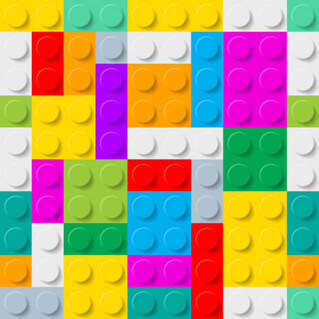Abstract plastic construction kit background made of colorful blocks.のイラスト素材