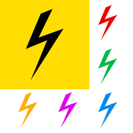 Danger sign of high voltage with color variationsのイラスト素材