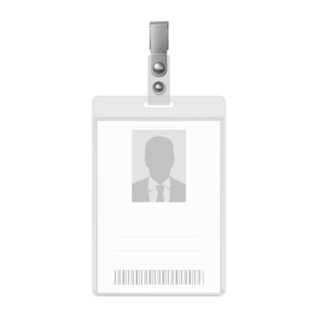 Blank vertical badge on white background. Identification card template. のイラスト素材