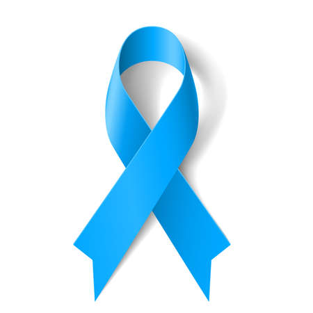 Blue awareness ribbon on white background. Disease symbol.のイラスト素材