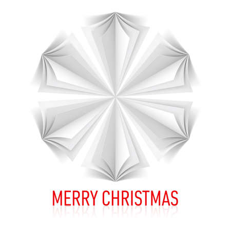 Paper snowflake on white background. Christmas card. のイラスト素材