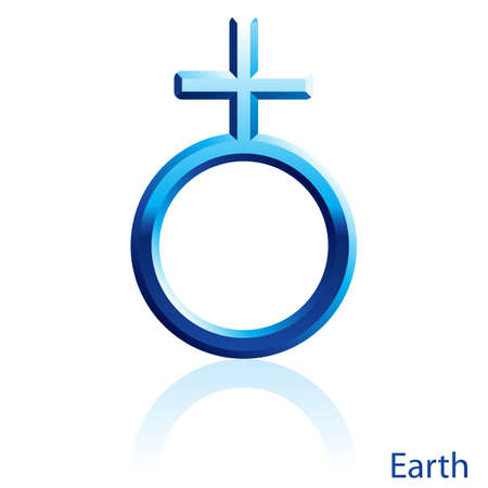 Shiny blue Earth sign on white background.のイラスト素材