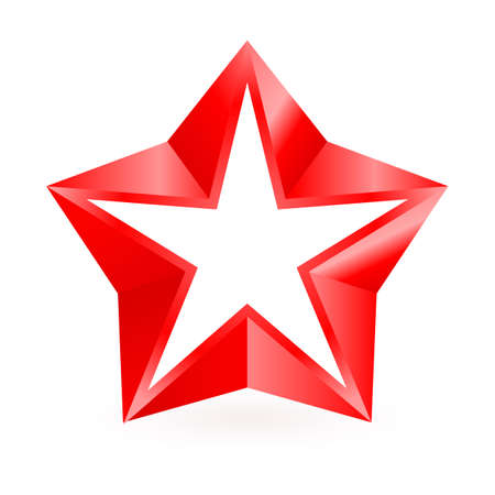 Shiny red star frame on white background.のイラスト素材