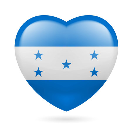 Heart with Honduras flag colorsのイラスト素材