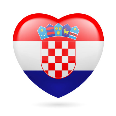 Heart with Croatian flag colorsのイラスト素材