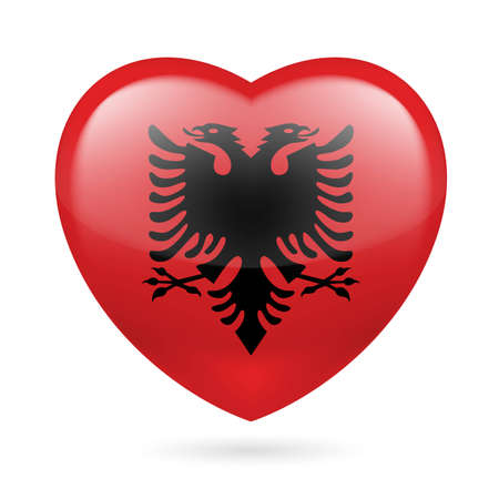 Heart with Albanian flag colorsのイラスト素材