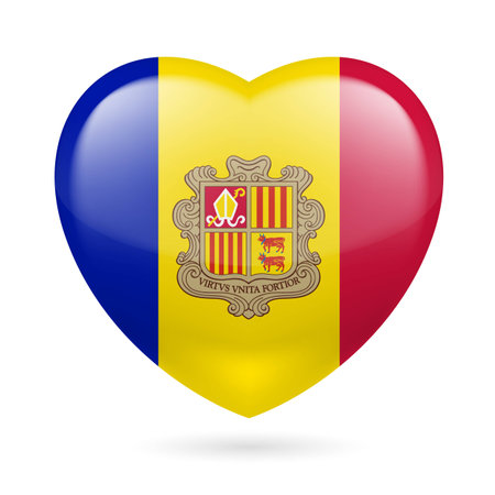 Heart with Andorran flag colors. I love Andorraのイラスト素材