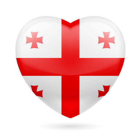 Heart with Georgian flag colors. I love Georgia のイラスト素材