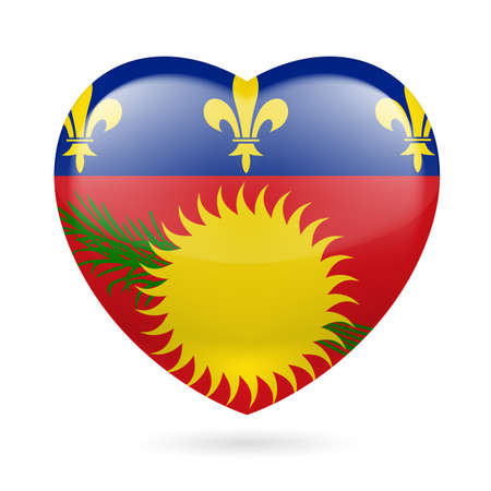 I love Guadeloupe. Heart with flag design のイラスト素材