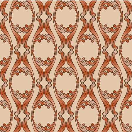 Abstract background with floral ornament in brown shadesのイラスト素材