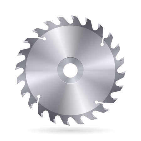 Metal blade  of circular saw on white backgroundのイラスト素材