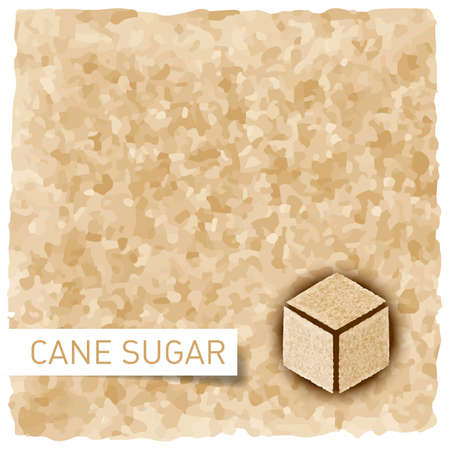 Brown sugar background. Textured backdrop and cane sugar cubeのイラスト素材