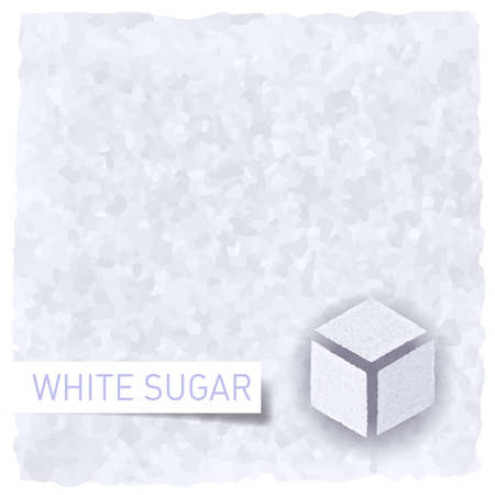 White sugar background. Textured backdrop and sugar cubeのイラスト素材