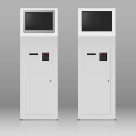 Two digital terminals with touchscreen for payment serviceのイラスト素材