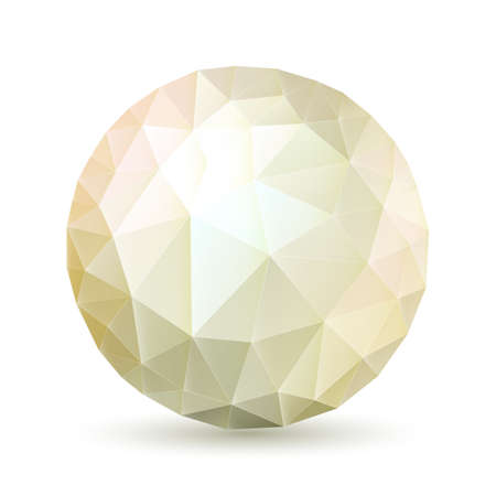 Abstract polygonal sphere in ght shades on white backgroundのイラスト素材