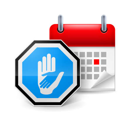 Helping hand sign and calendar with marked day. World Humanitarian Dayのイラスト素材