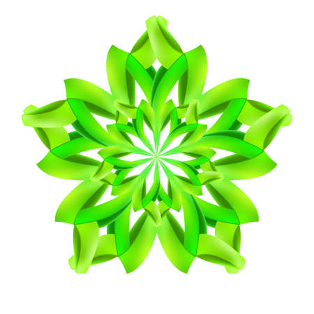Ornate green pattern made of paper or ribbonのイラスト素材
