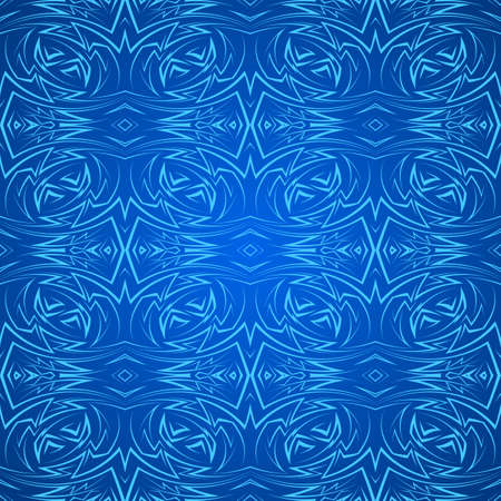 Abstract seamless pattern in blue with sharp line ornamentのイラスト素材