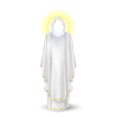 White angel, god, archangel with nimbus under headのイラスト素材