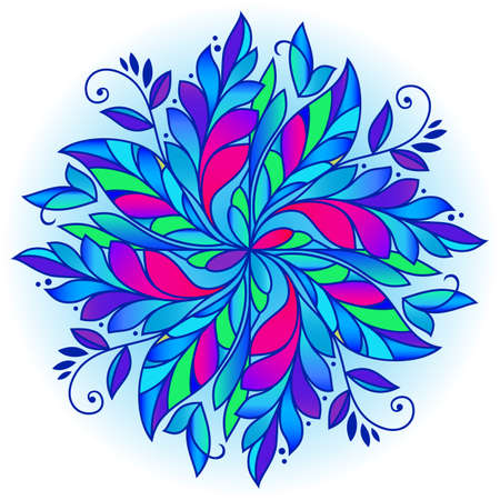 Winter pattern  with varicolored leafs aroundのイラスト素材