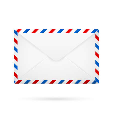 White closed envelope with red blue white perimeterのイラスト素材