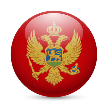 Flag of Montenegro as round glossy icon. Button with Montenegrin flagのイラスト素材
