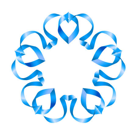 Beautiful flowers of swirled ribbons  on white backgroundのイラスト素材