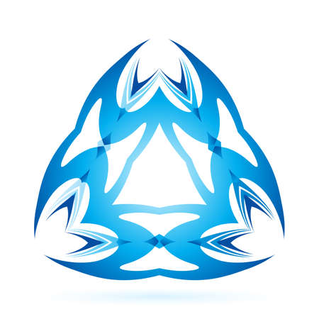 Graphic  blue element of triangular shaped on white backgroundのイラスト素材