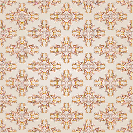 Pattern floral  of brown henna on beige background