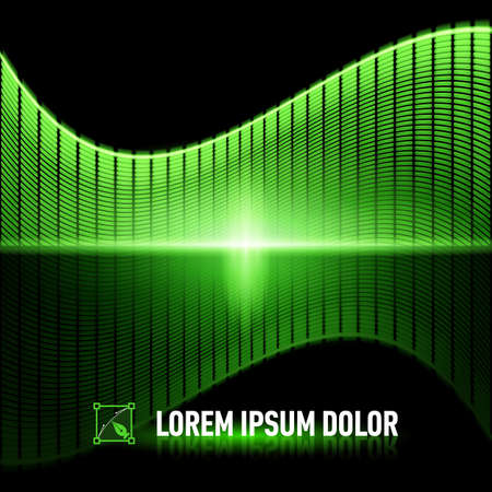 Luminous background with green digital music equalizerのイラスト素材