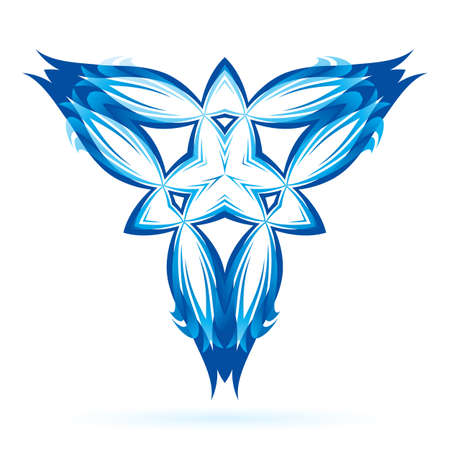 Abstract triangular shape in blue and white shades のイラスト素材