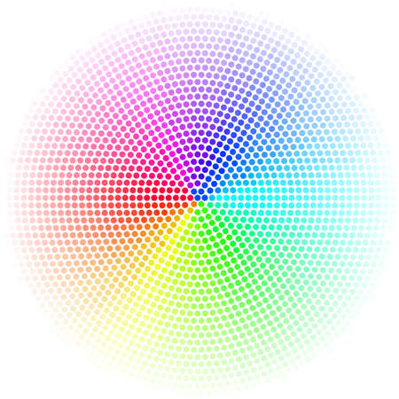 Equalizer multicolor dots digital in form circle on white backgroundのイラスト素材