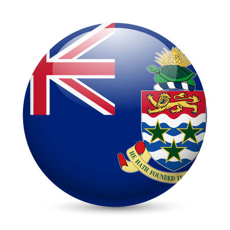 Flag of Cayman Islands as round glossy icon. Button with flag designのイラスト素材
