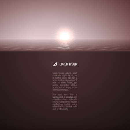 Sunshine over calm water surface, toned image, retro feelのイラスト素材