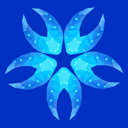 Polygonal geometric constellation in form same elements on blue  backgroundのイラスト素材