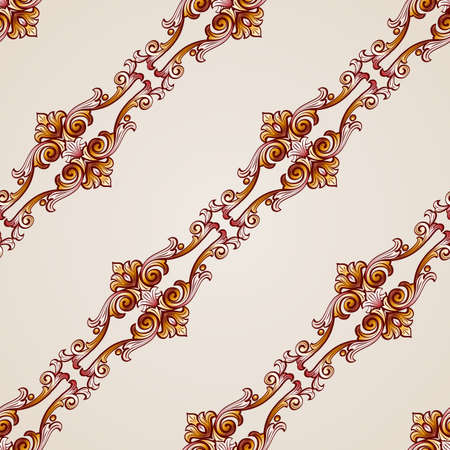 Seamless abstract floral pattern in the form  of diagonal lines