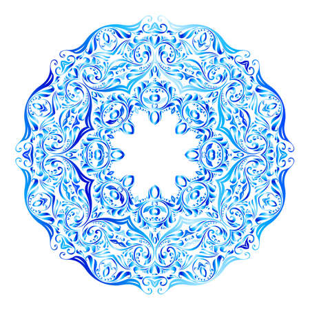 Stylized snowflake made of elegant floral ornamentのイラスト素材
