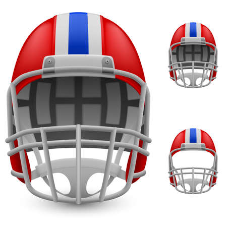 Set of football helmets on a white backgroundのイラスト素材