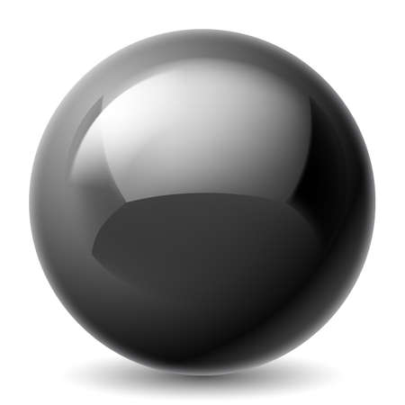 Black metallic sphere isolated on white background