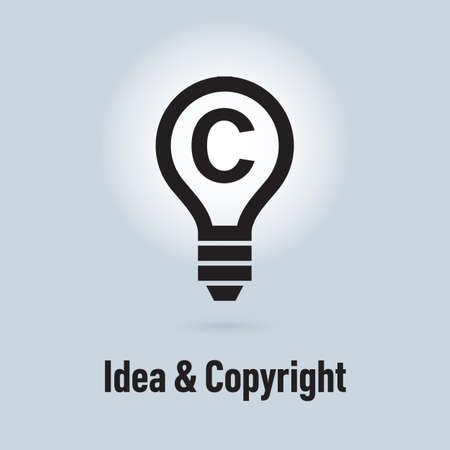 Lamp icon, idea and protection of copyrightsのイラスト素材