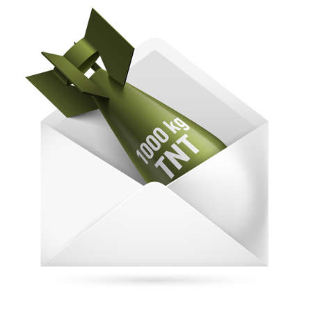 Isolated green rocket in a white envelopeのイラスト素材