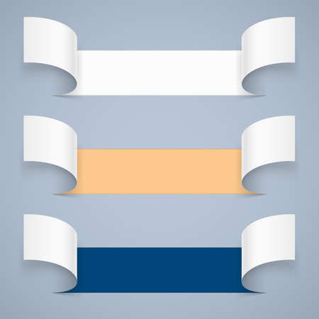 Set of abstract open in different directions information piece of paperのイラスト素材