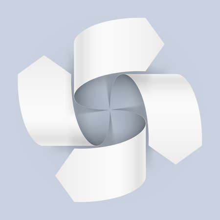 Paper twisted numbered information on the gray backgroundのイラスト素材