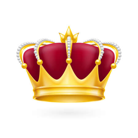 Royal attribute golden crown isolated on the white background for designのイラスト素材