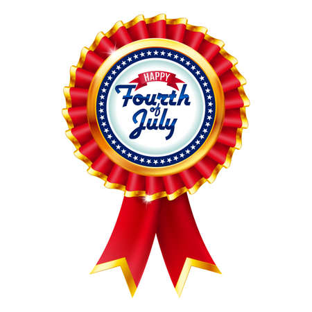 Badge  Fourth of july Independence day isolated on white backgroundのイラスト素材