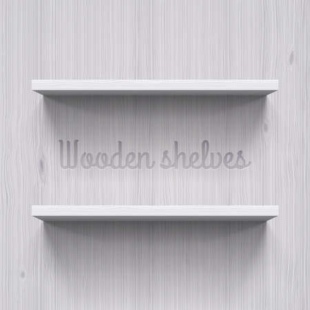 Two horizontal wooden shelves. Illustration for best design ideaのイラスト素材